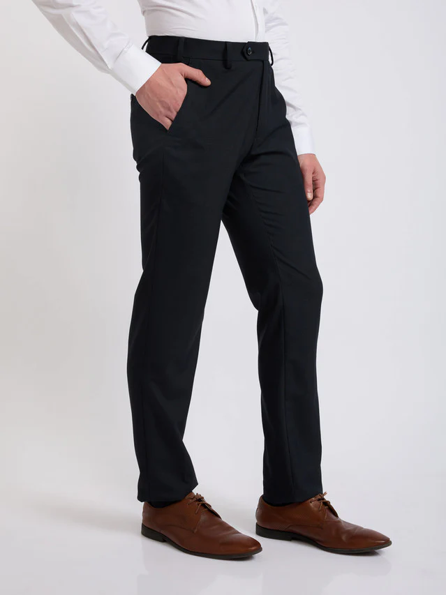 Raymond Men Blue Solid Slim Fit Polyester Blend Trouser - Image 5