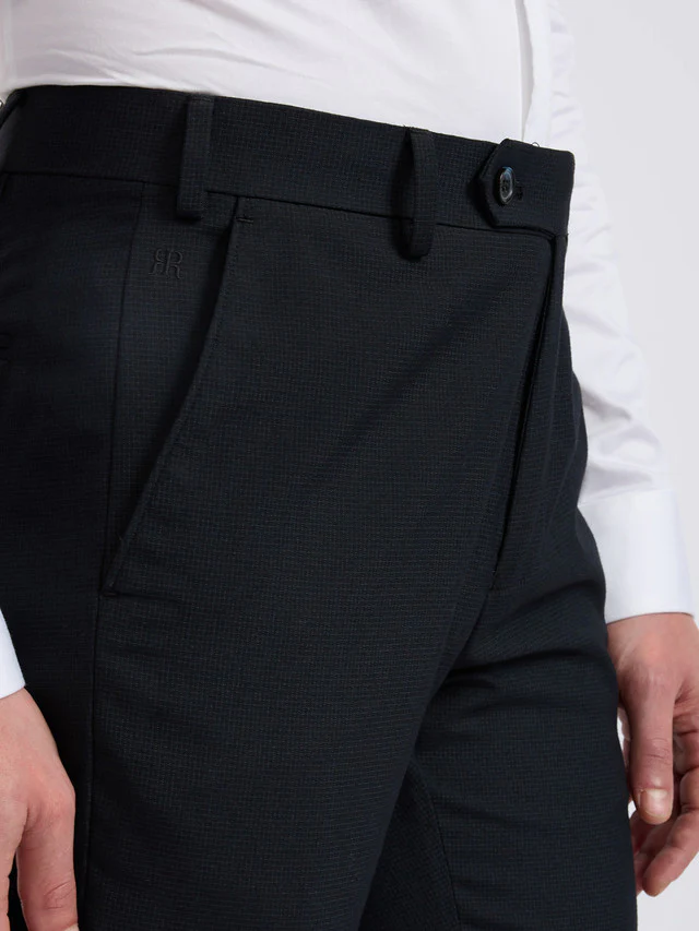 Raymond Men Blue Solid Slim Fit Polyester Blend Trouser - Image 6