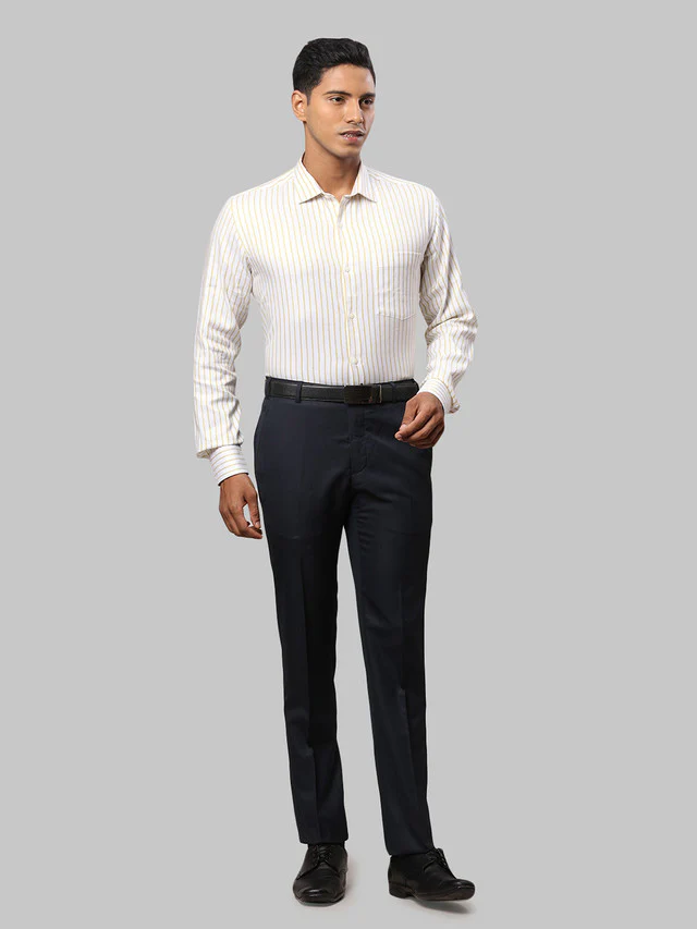 Raymond Men Blue Solid Slim Fit Trouser - Image 5