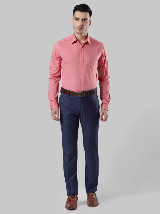 Raymond Men Blue Solid Slim Fit Trouser - Image 5