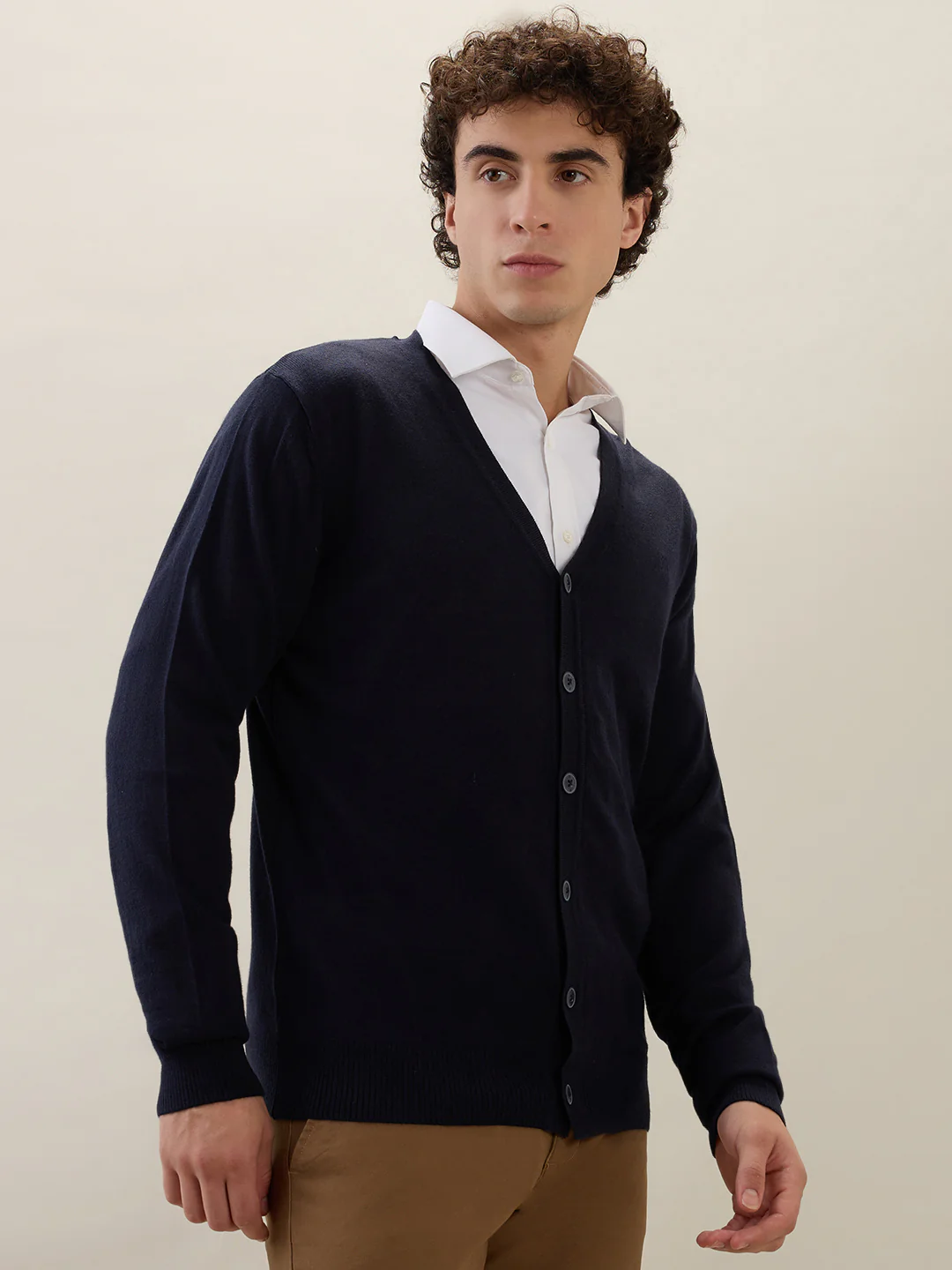 Raymond Men Blue Solid Wool Blend Sweatshirt - Image 2