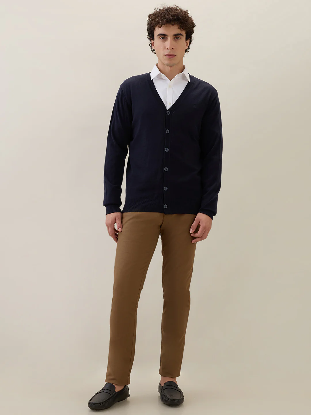 Raymond Men Blue Solid Wool Blend Sweatshirt - Image 5