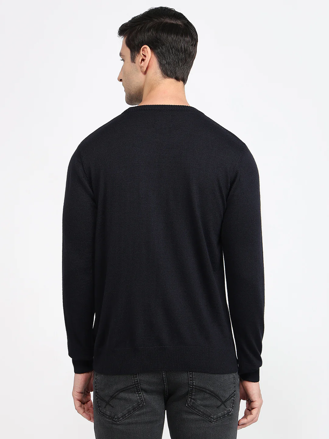 Raymond Men Blue Stripe Acrlic Blend Sweatshirt - Image 4