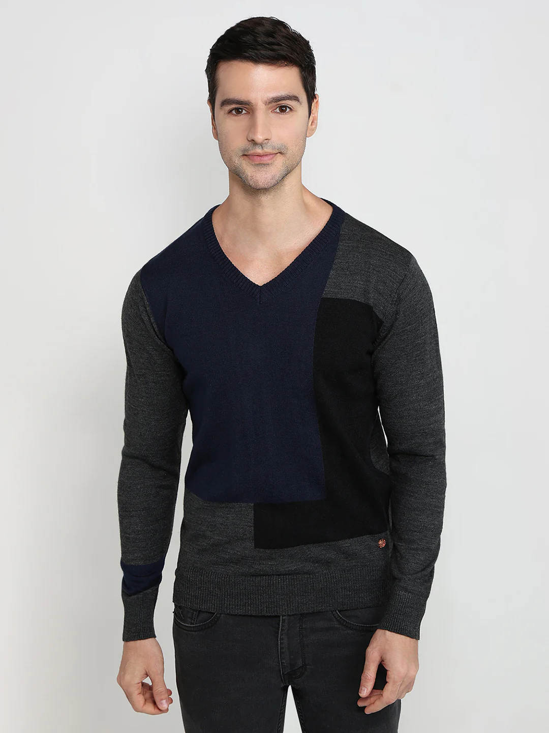 Raymond Men Blue Structure Acrylic Blend Sweatshirt