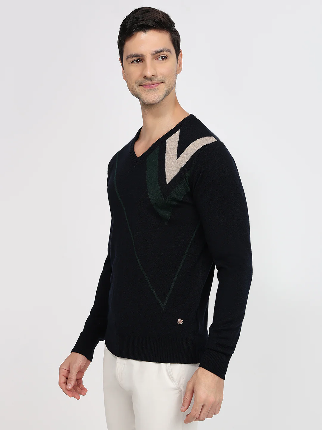 Raymond Men Blue Structure Acrylic Sweatshirt - Image 2
