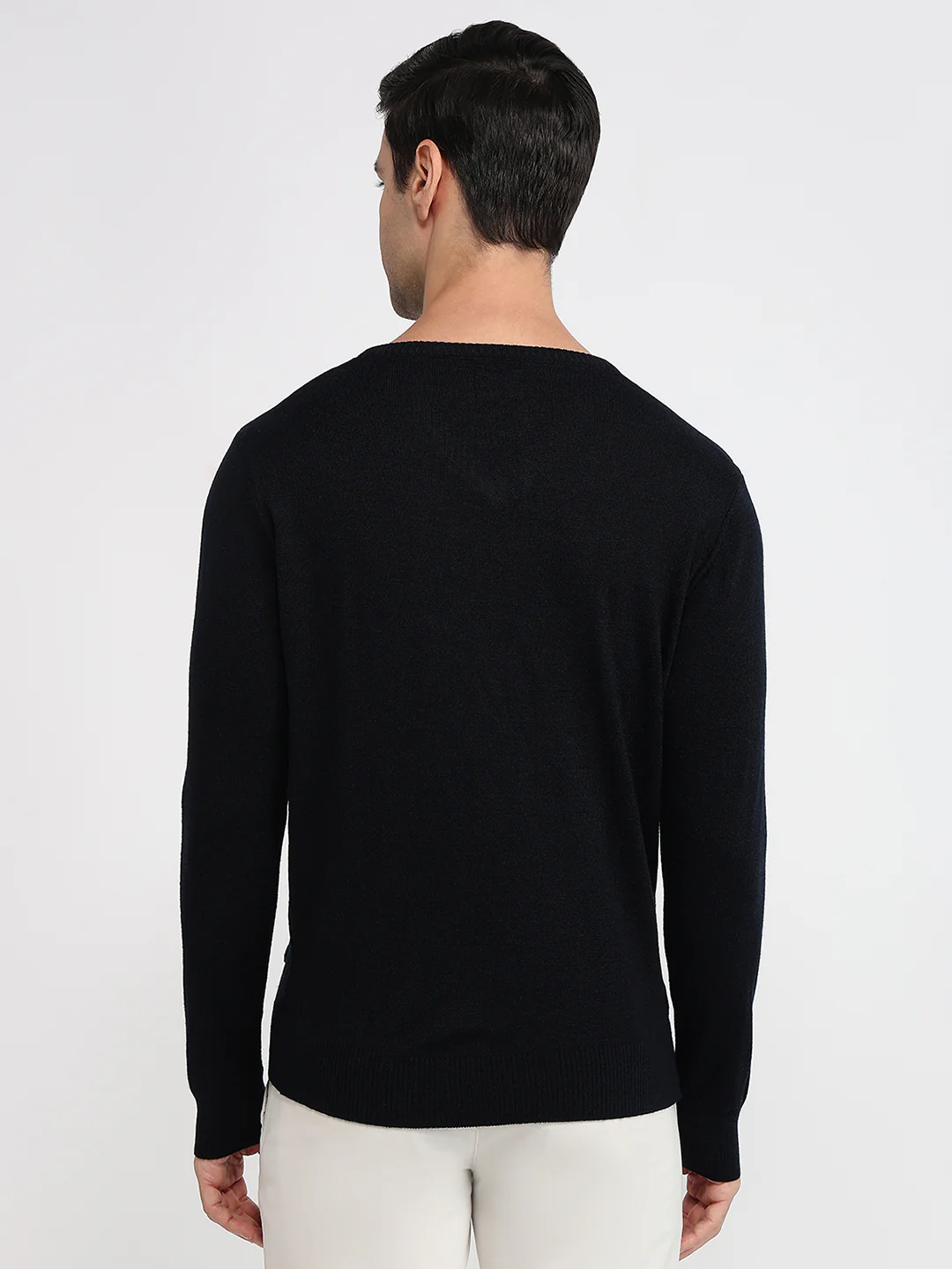 Raymond Men Blue Structure Acrylic Sweatshirt - Image 4