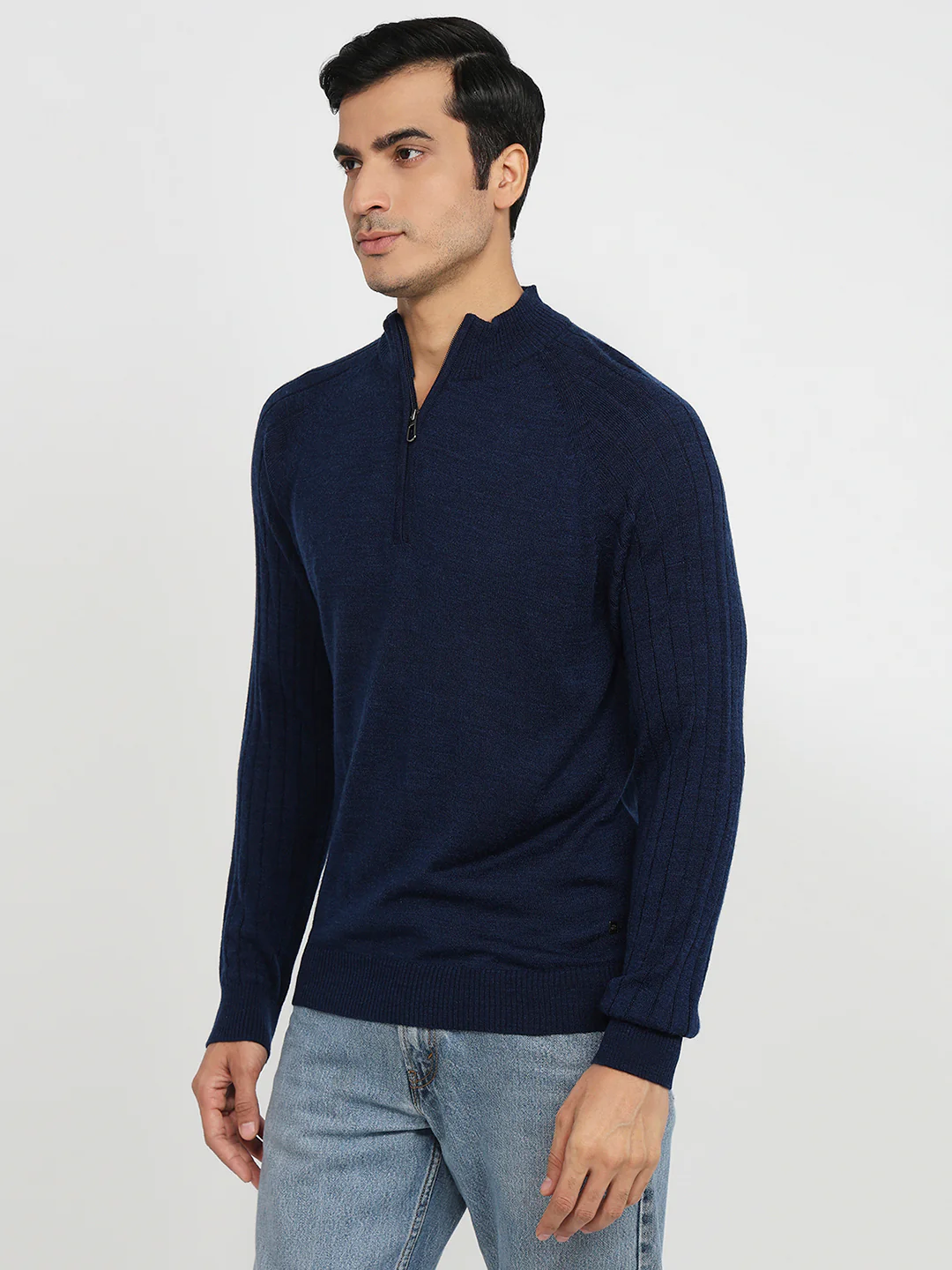 Raymond Men Blue Structure Acrylic Sweatshirt - Image 2