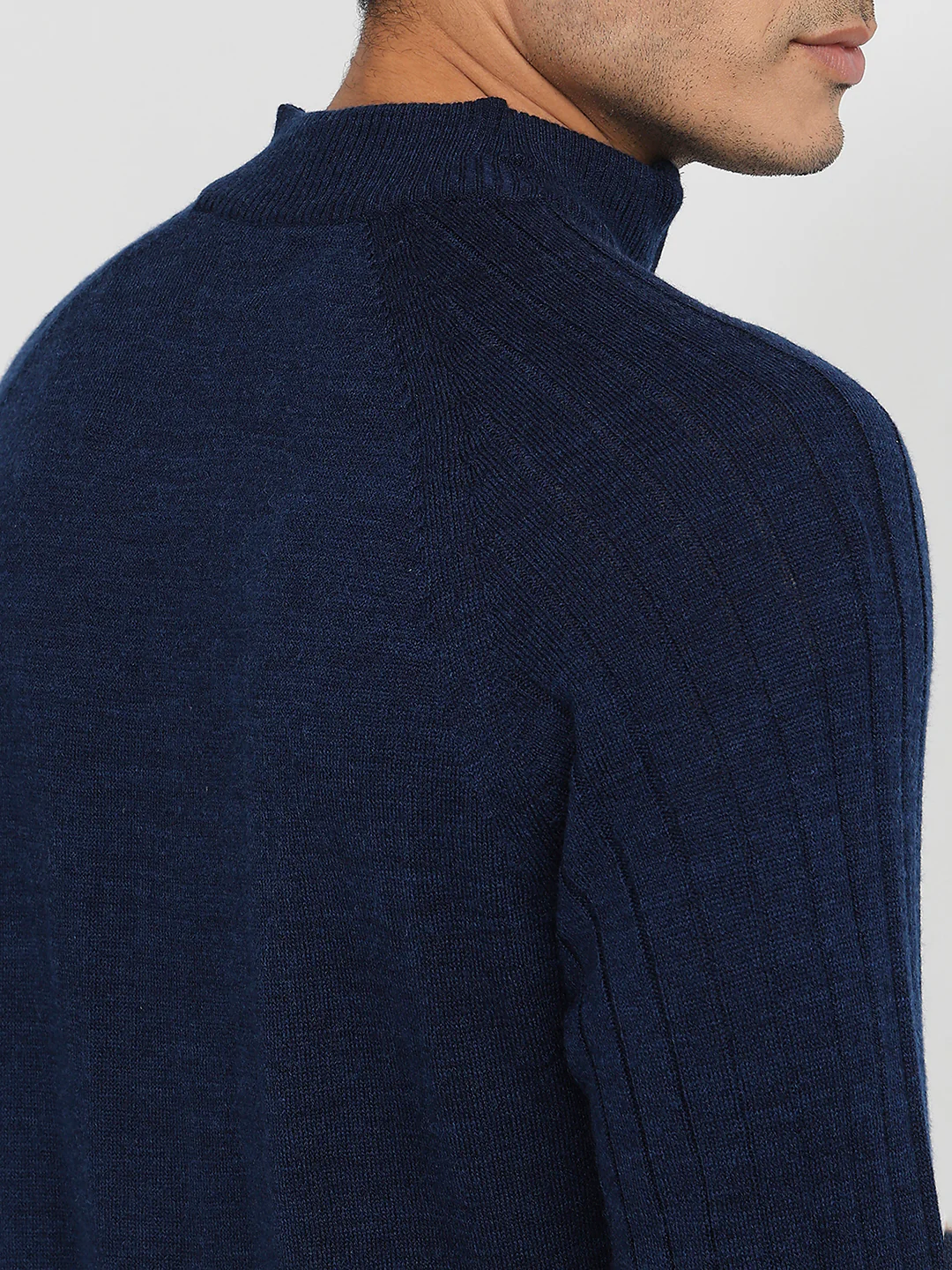Raymond Men Blue Structure Acrylic Sweatshirt - Image 7