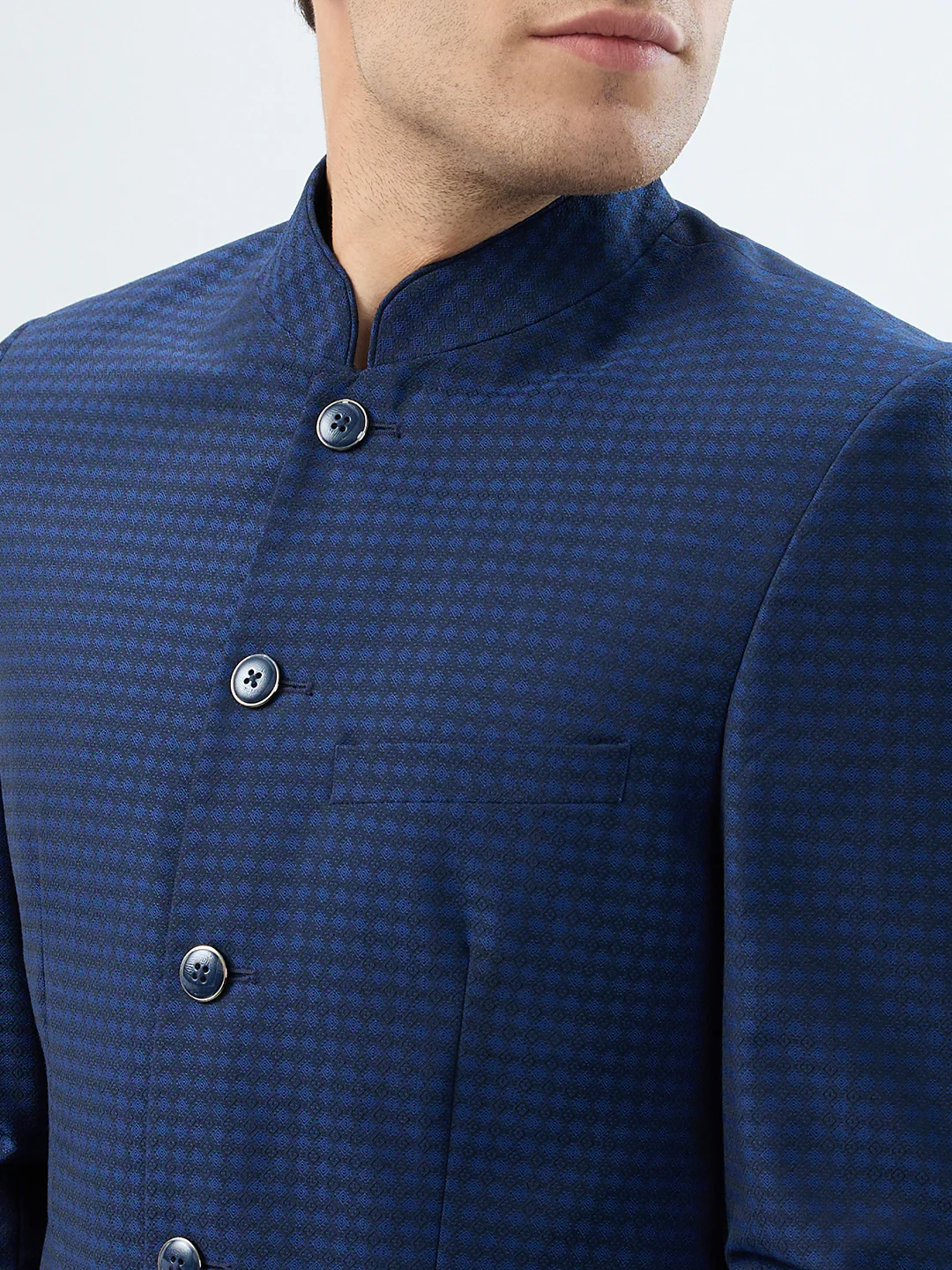Raymond Men Blue Structure Contemporary Fit Polyester Blend Suit - Image 6