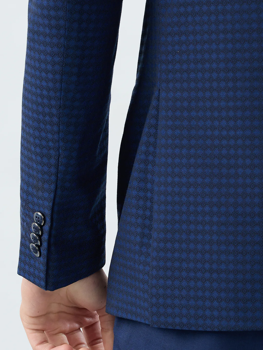 Raymond Men Blue Structure Contemporary Fit Polyester Blend Suit - Image 7