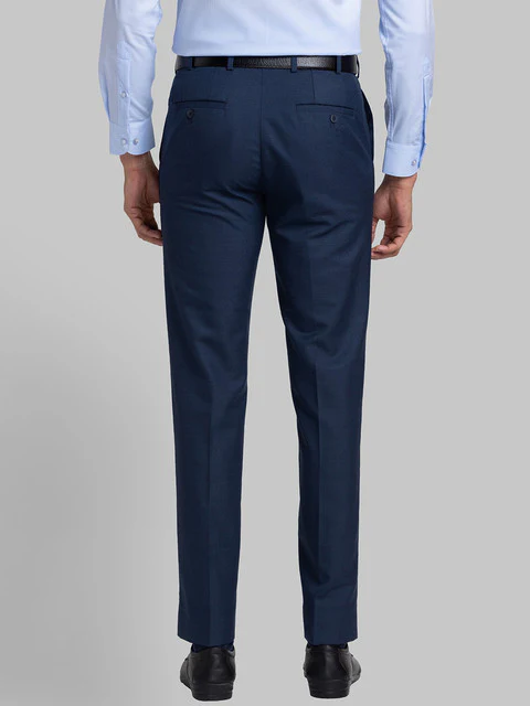 Raymond Men Blue Structure Contemporary Fit Polyester Blend Trouser - Image 4