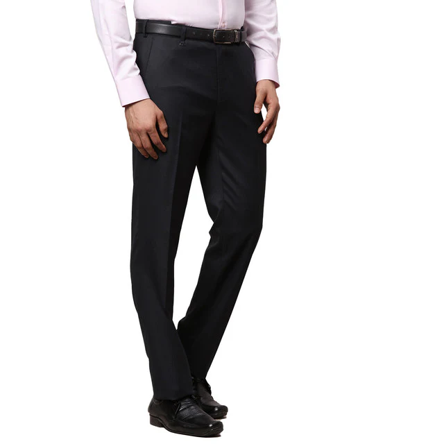Raymond Men Blue Structure Contemporary Fit Polyester Blend Trouser - Image 2