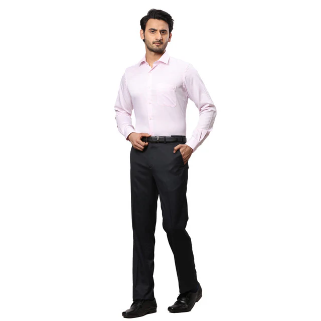 Raymond Men Blue Structure Contemporary Fit Polyester Blend Trouser - Image 5