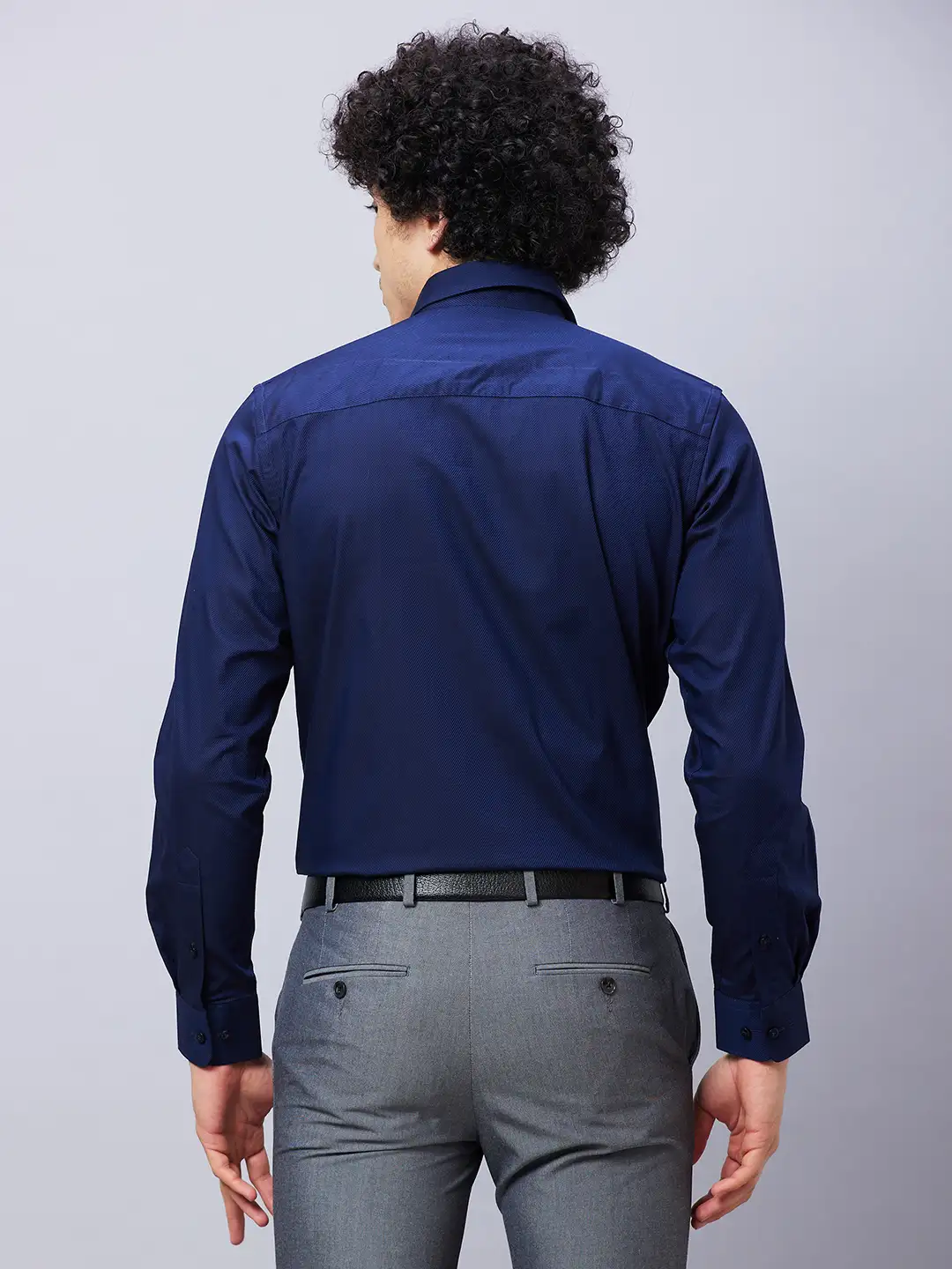 Raymond Men Blue Structure Regular Fit Cotton Shirts - Image 5