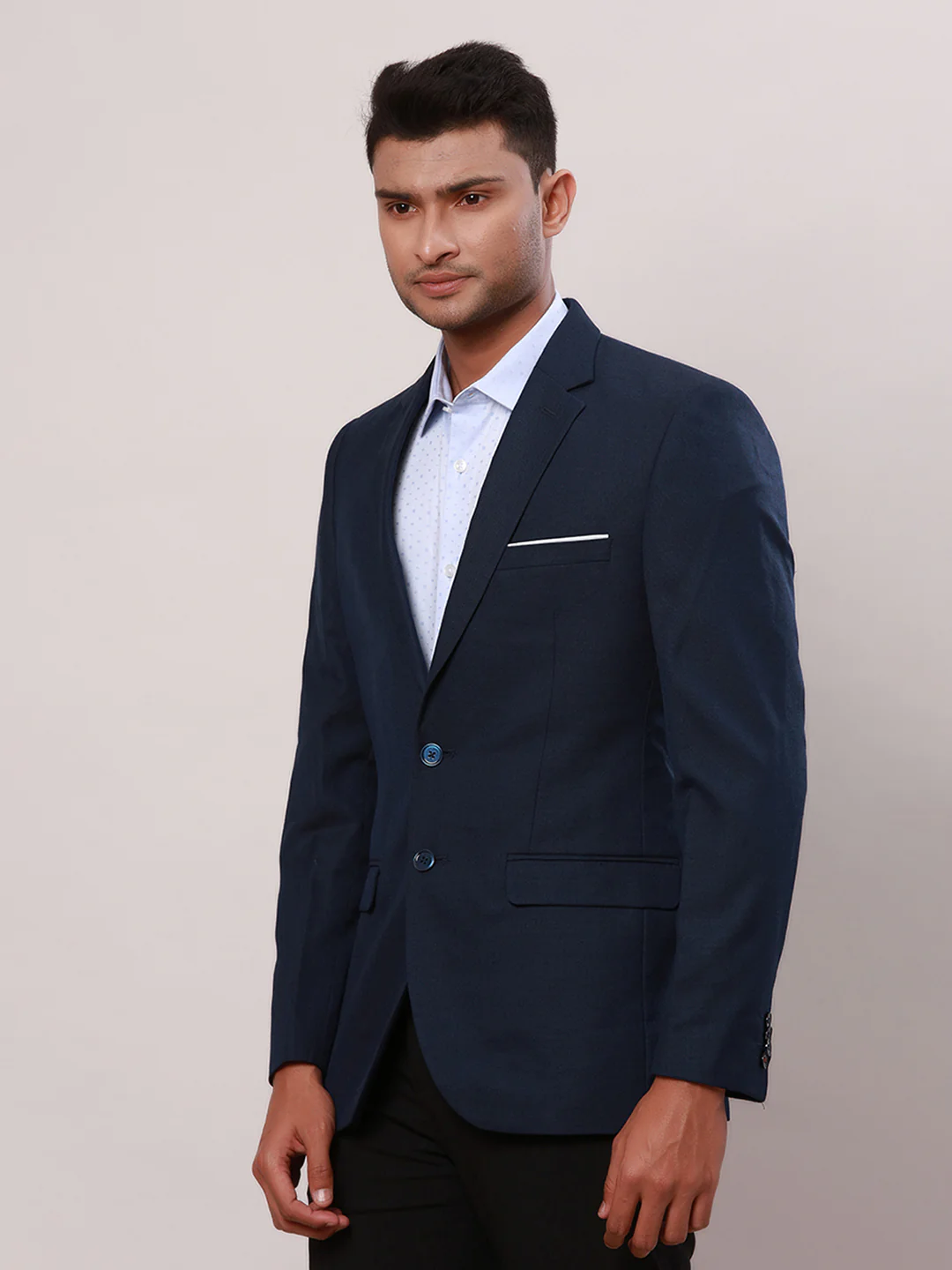 Raymond Men Blue Structure Regular Fit Polyester Blend Blazer - Image 3