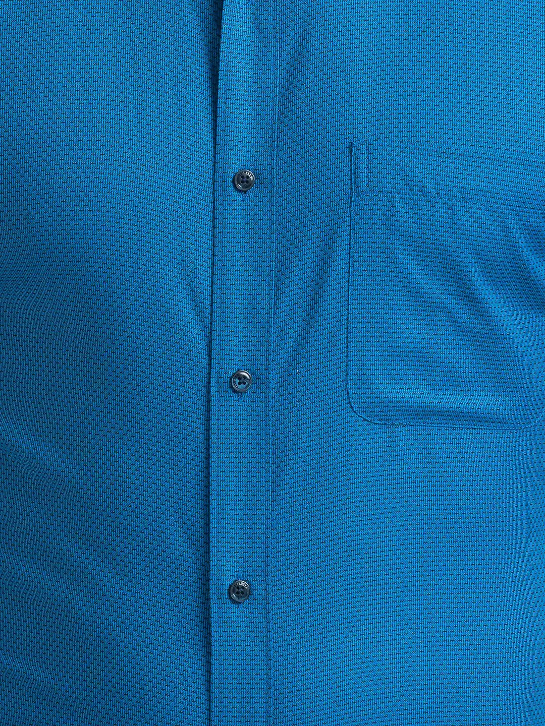 Raymond Men Blue Structure Slim Fit Cotton Full Sleeve Shirts - Image 7
