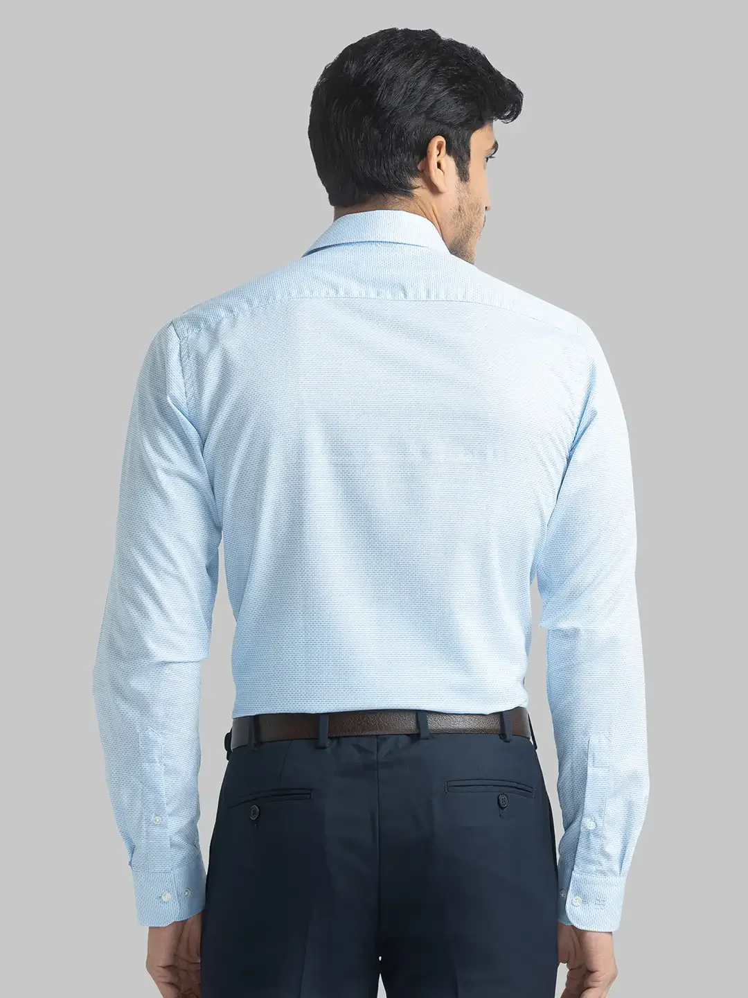 Raymond Men Blue Structure Slim Fit Cotton Full Sleeve Shirts - Image 4