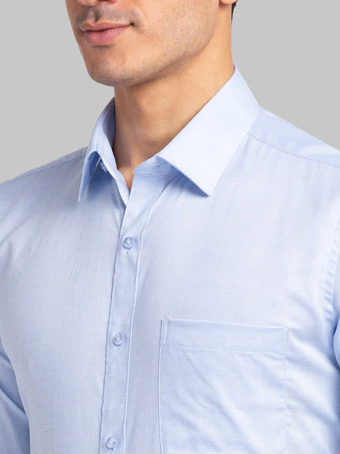 Raymond Men Blue Structure Slim Fit Cotton Shirt - Image 6