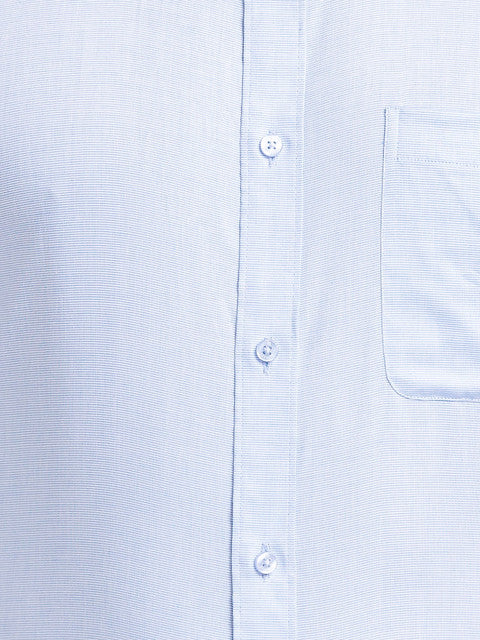 Raymond Men Blue Structure Slim Fit Cotton Shirt - Image 7