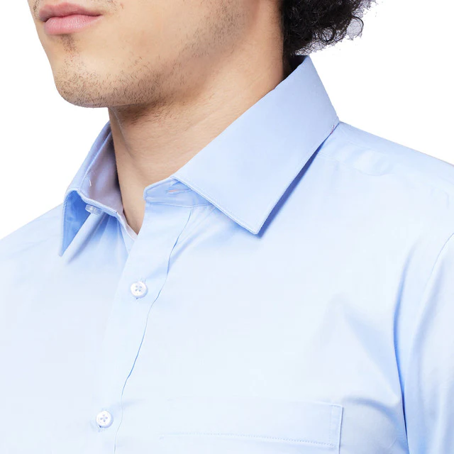 Raymond Men Blue Structure Slim Fit Cotton Shirt - Image 6