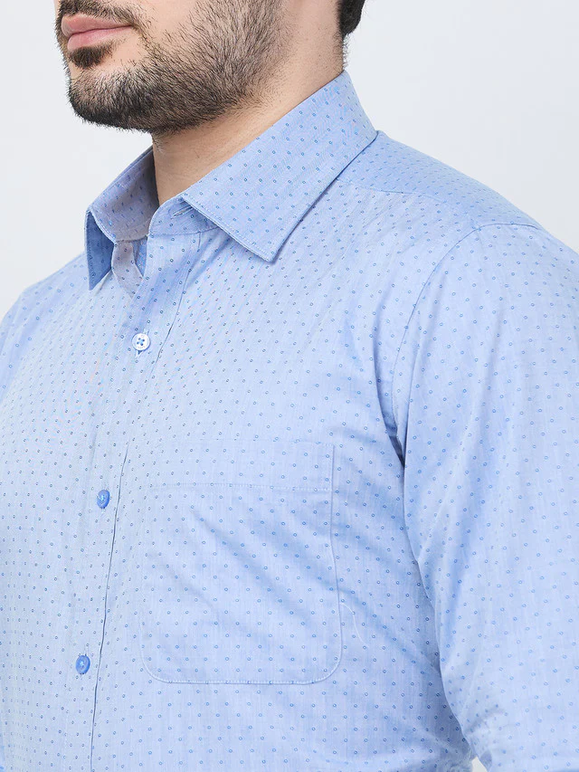 Raymond Men Blue Structure Slim Fit Cotton Shirt - Image 7