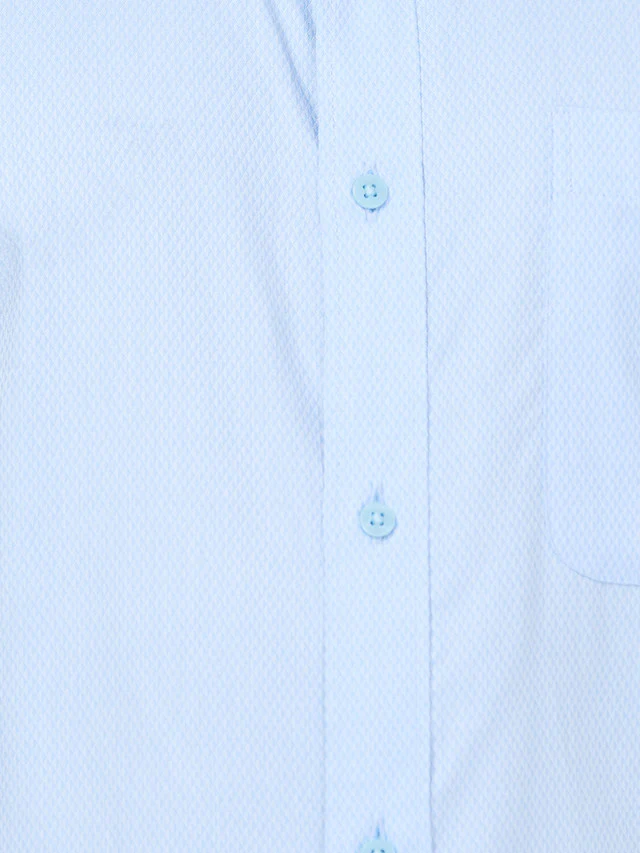 Raymond Men Blue Structure Slim Fit Cotton Shirt - Image 7