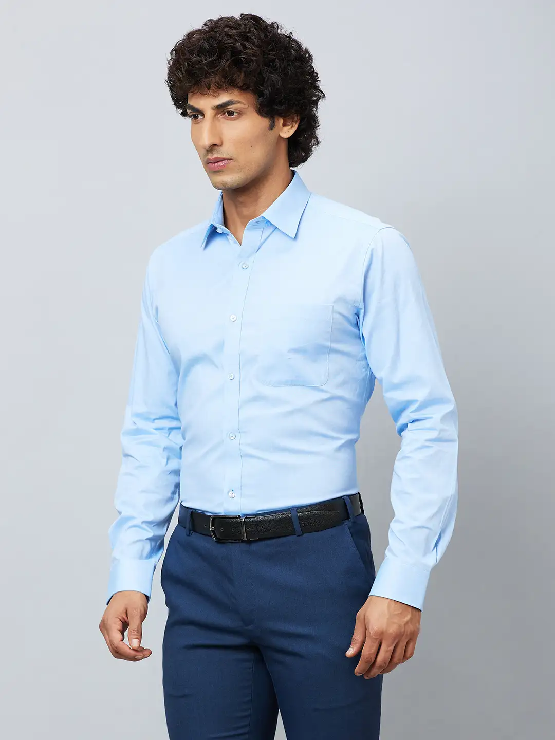 Raymond Men Blue Slim Fit Structure Formal Shirt - Image 3