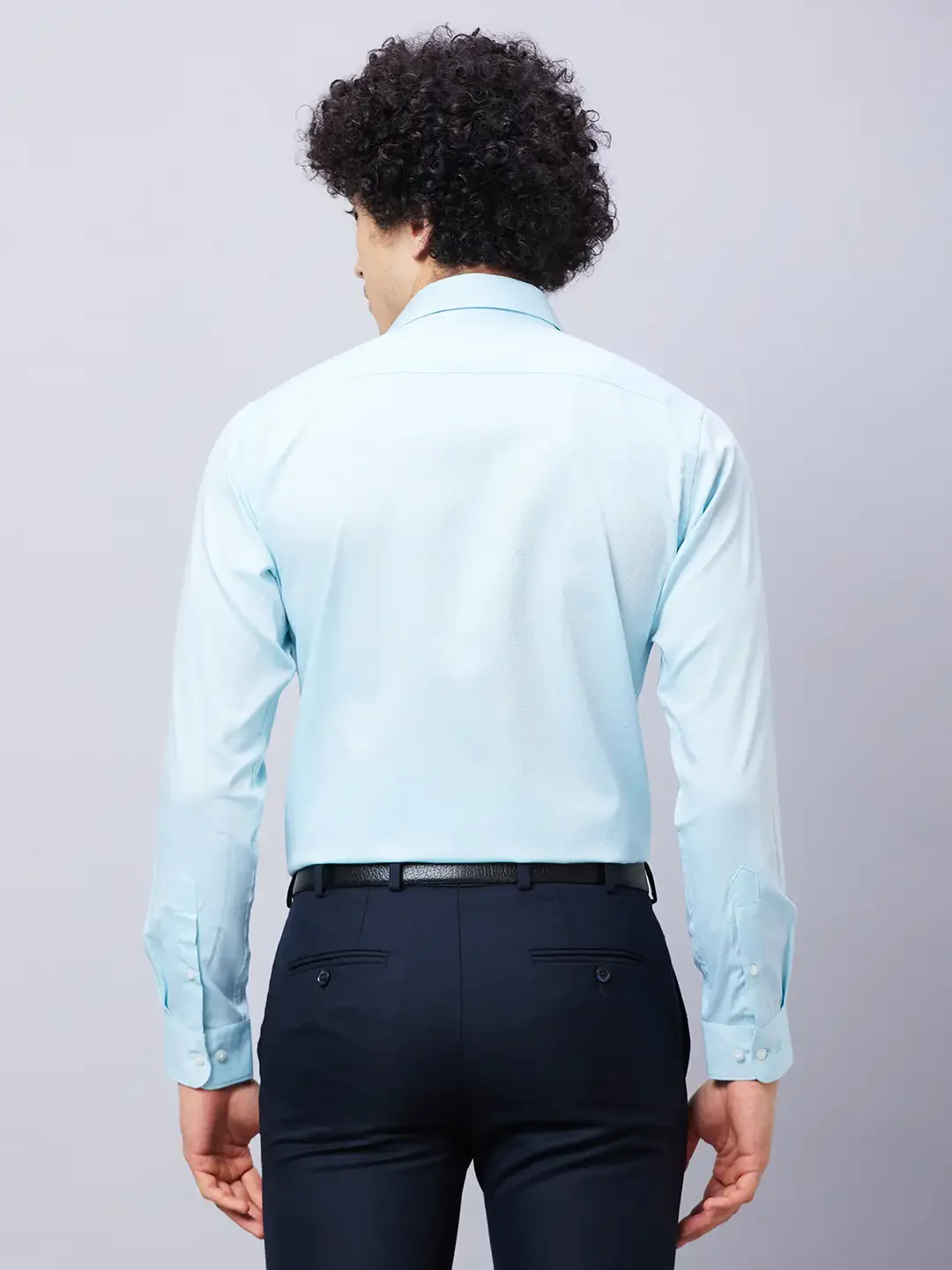 Raymond Men Blue Structure Slim Fit Cotton Shirt - Image 5