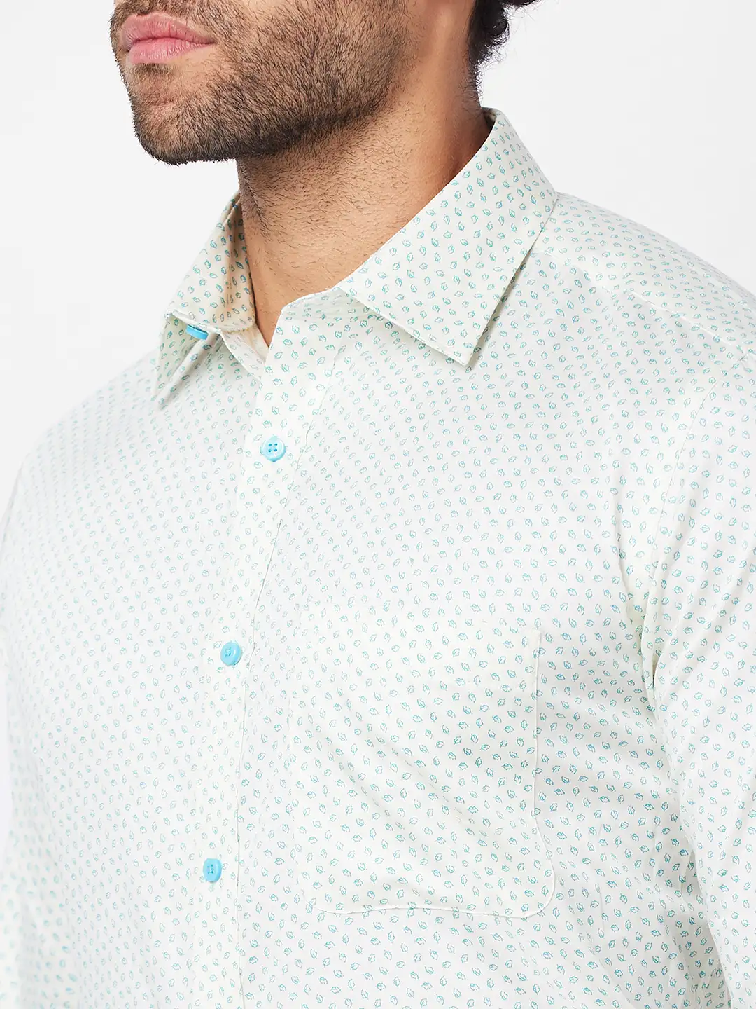 Raymond Men Blue Structure Slim Fit Cotton Shirt - Image 6