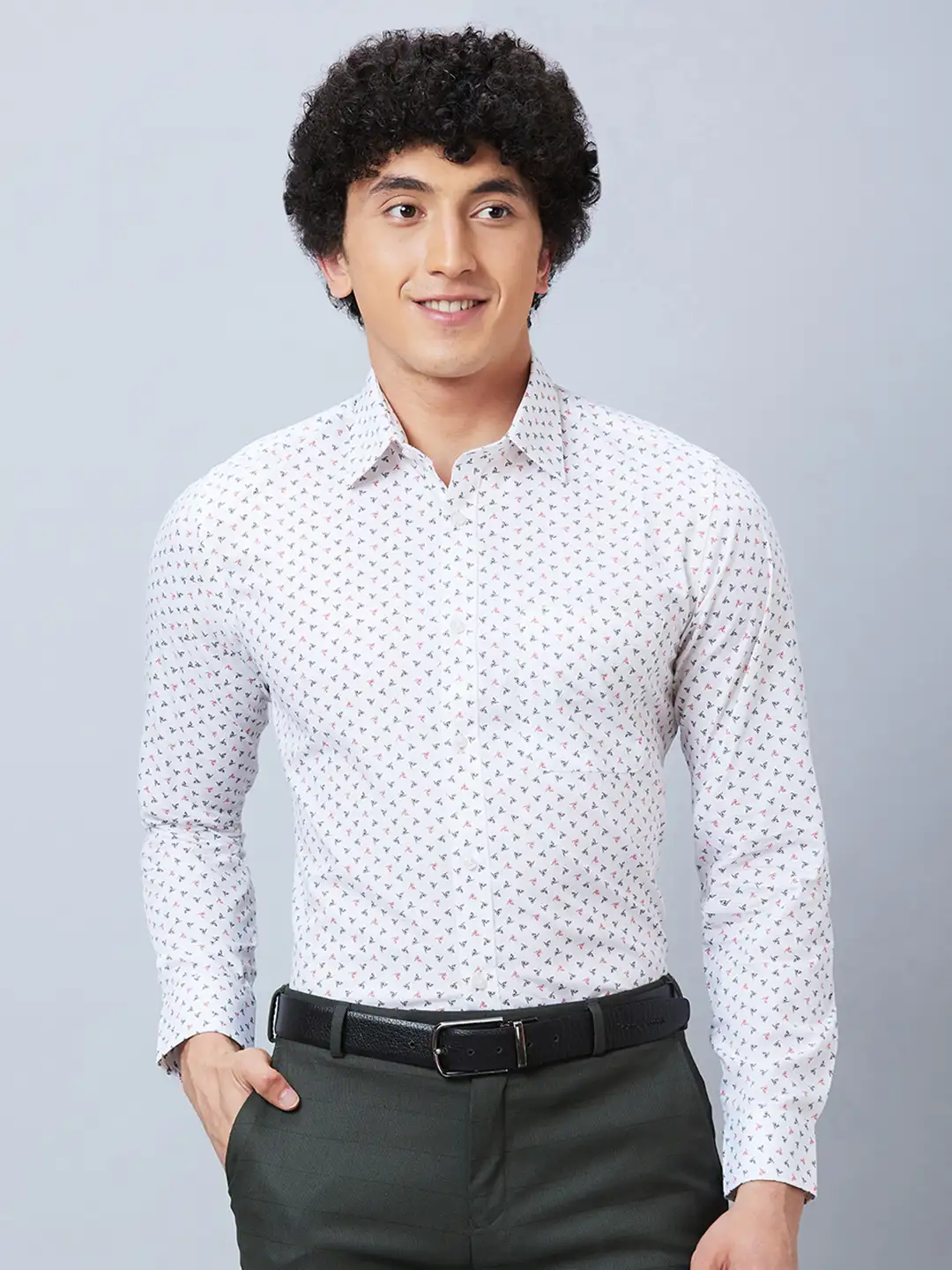 Raymond Men White Structured Slim Fit Cotton Formal Shirt