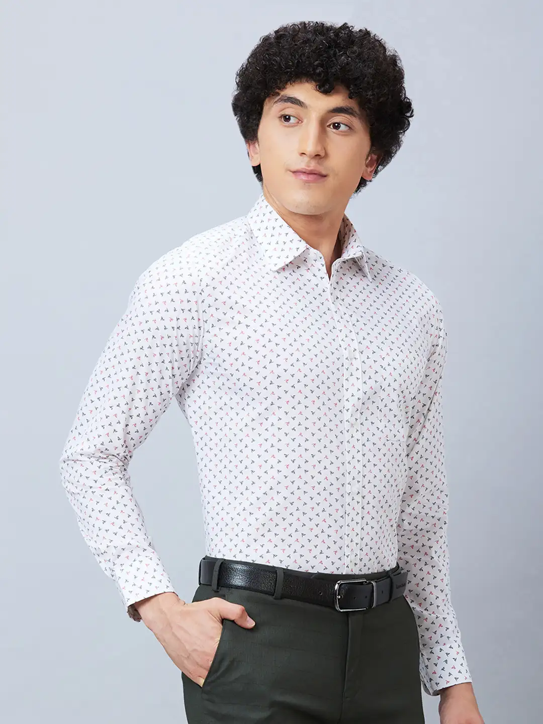 Raymond Men White Structured Slim Fit Cotton Formal Shirt - Image 2