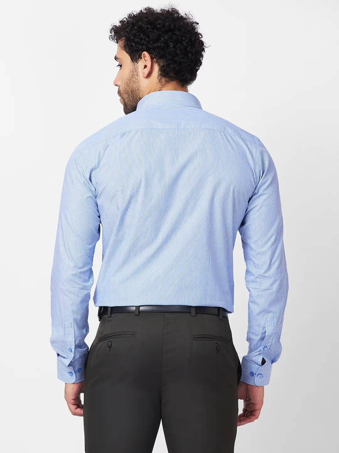 Raymond Men Blue Structure Slim Fit Cotton Shirt - Image 5
