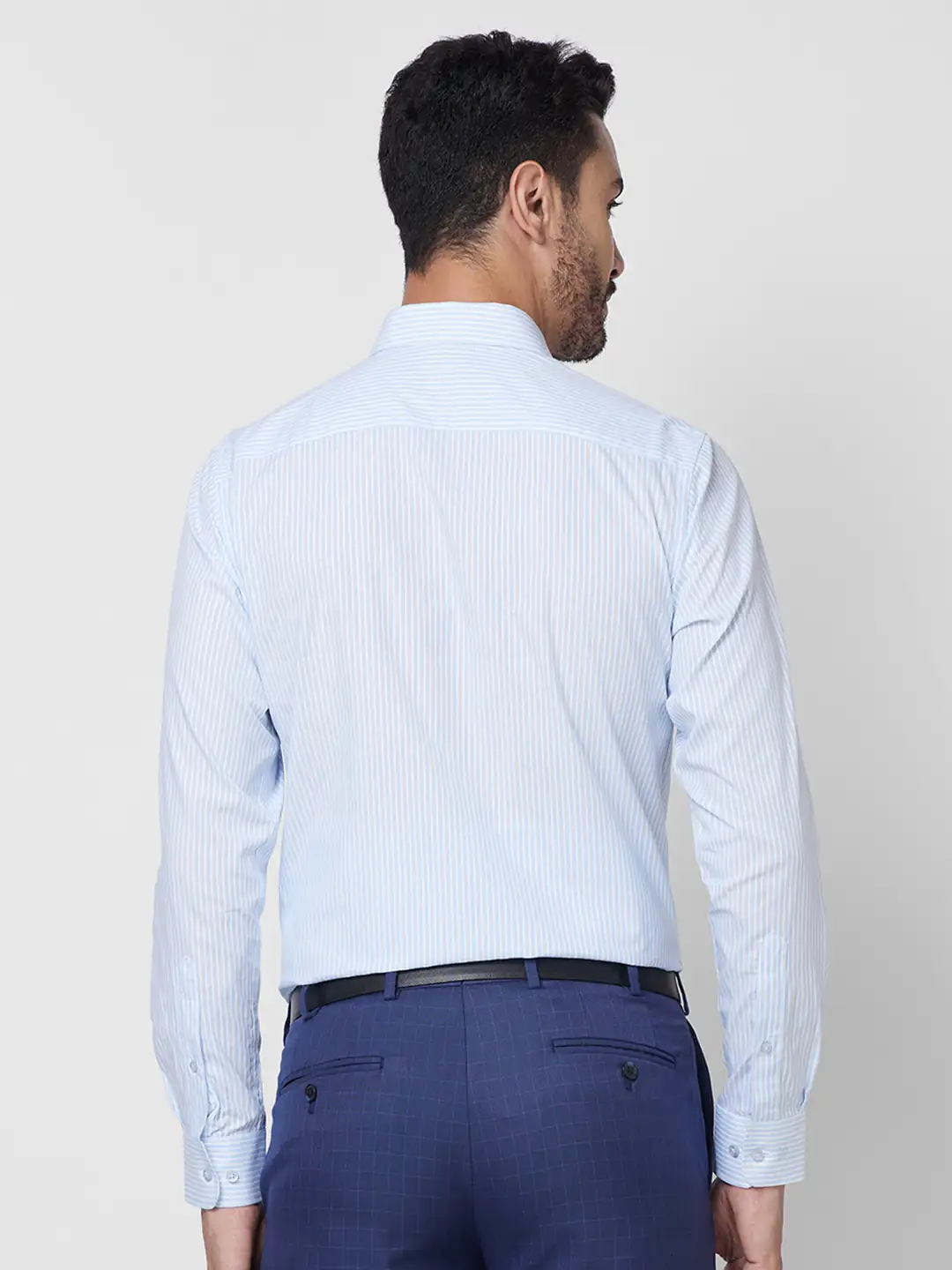 Raymond Men Blue Slim Fit Structure Formal Shirt - Image 4