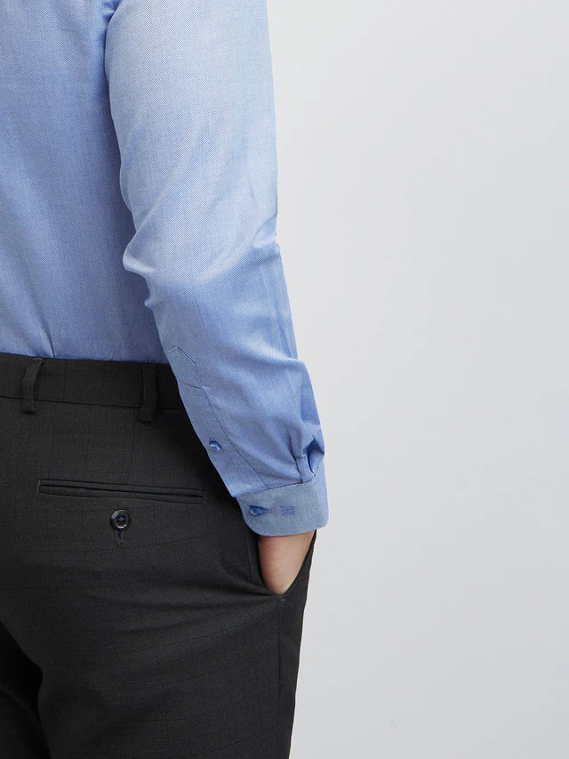 Raymond Men Blue Structure Slim Fit Cotton Shirt - Image 7