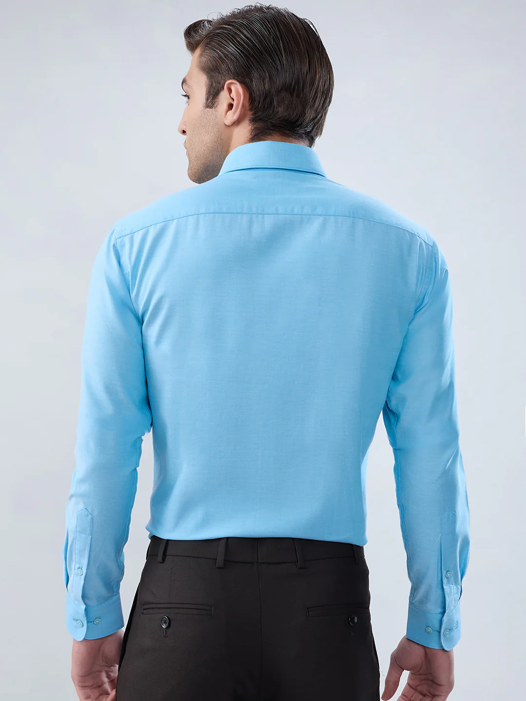 Raymond Men Blue Structure Slim Fit Cotton Shirt - Image 4