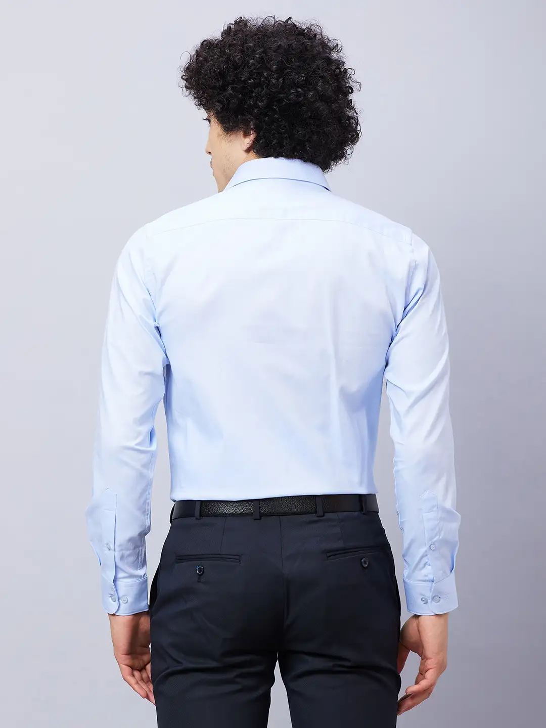 Raymond Men Blue Structure Slim Fit Cotton Shirts - Image 4