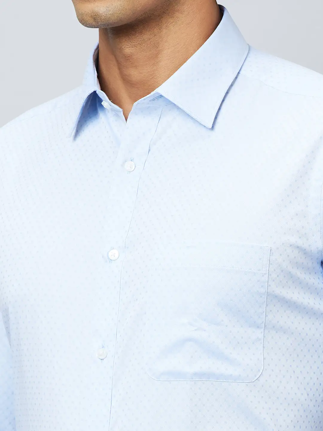 Raymond Men Blue Structure Slim Fit Cotton Shirts - Image 7