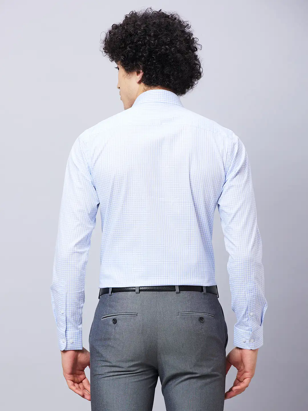 Raymond Men Blue Structure Slim Fit Cotton Shirts - Image 5