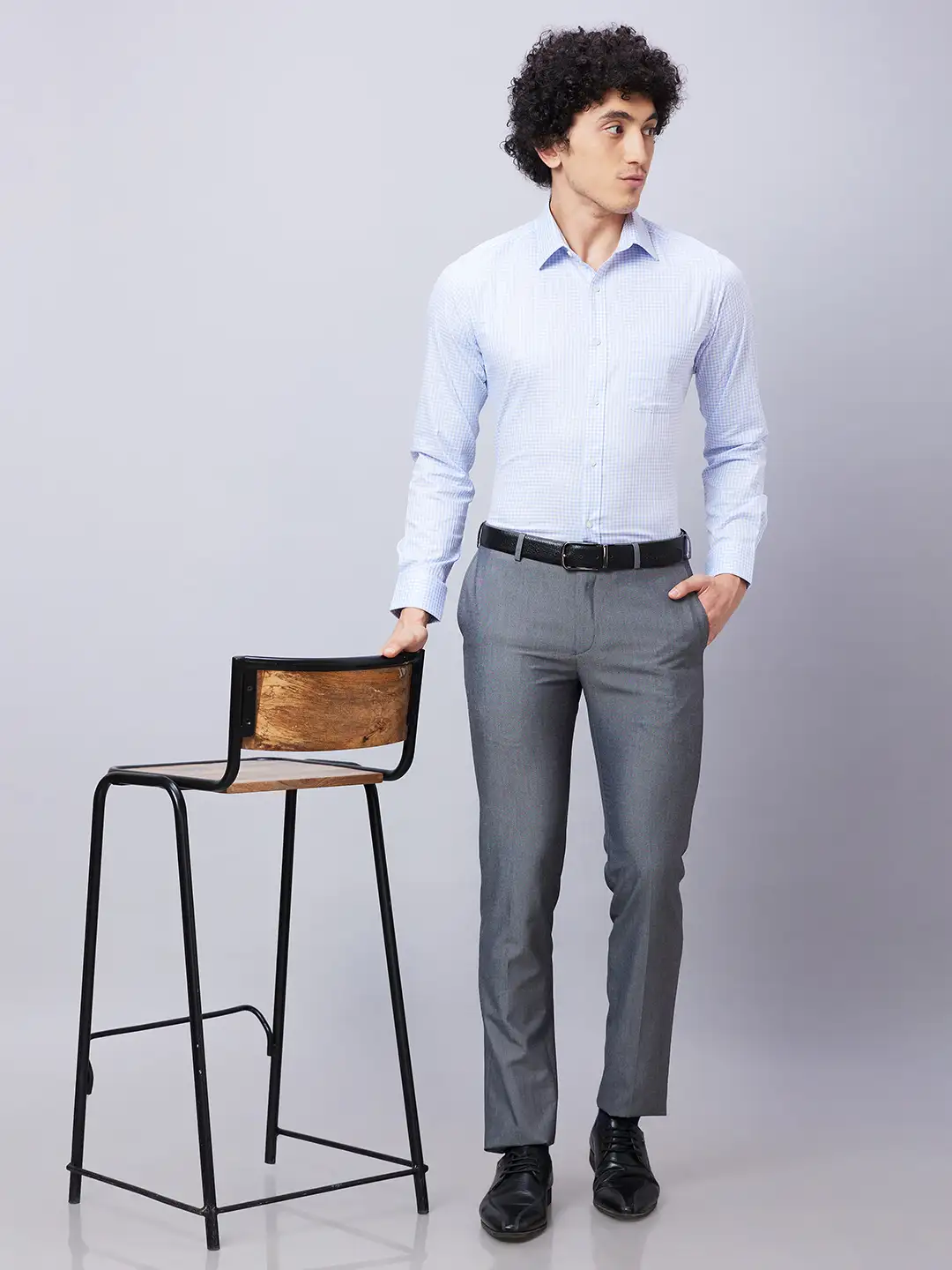 Raymond Men Blue Structure Slim Fit Cotton Shirts - Image 6