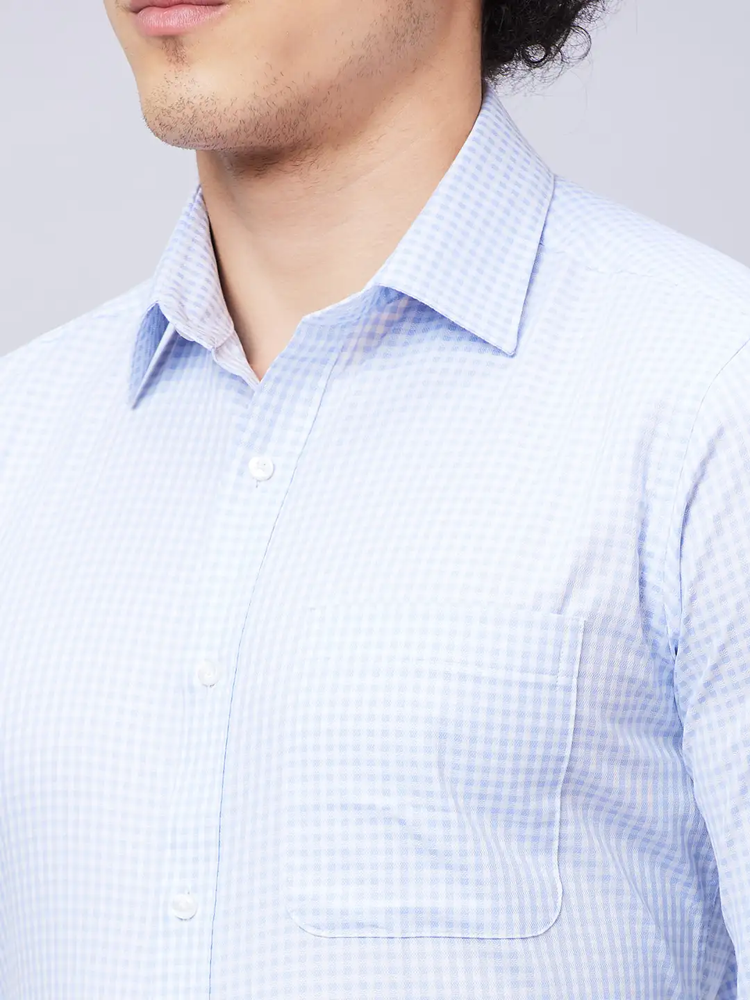 Raymond Men Blue Structure Slim Fit Cotton Shirts - Image 7