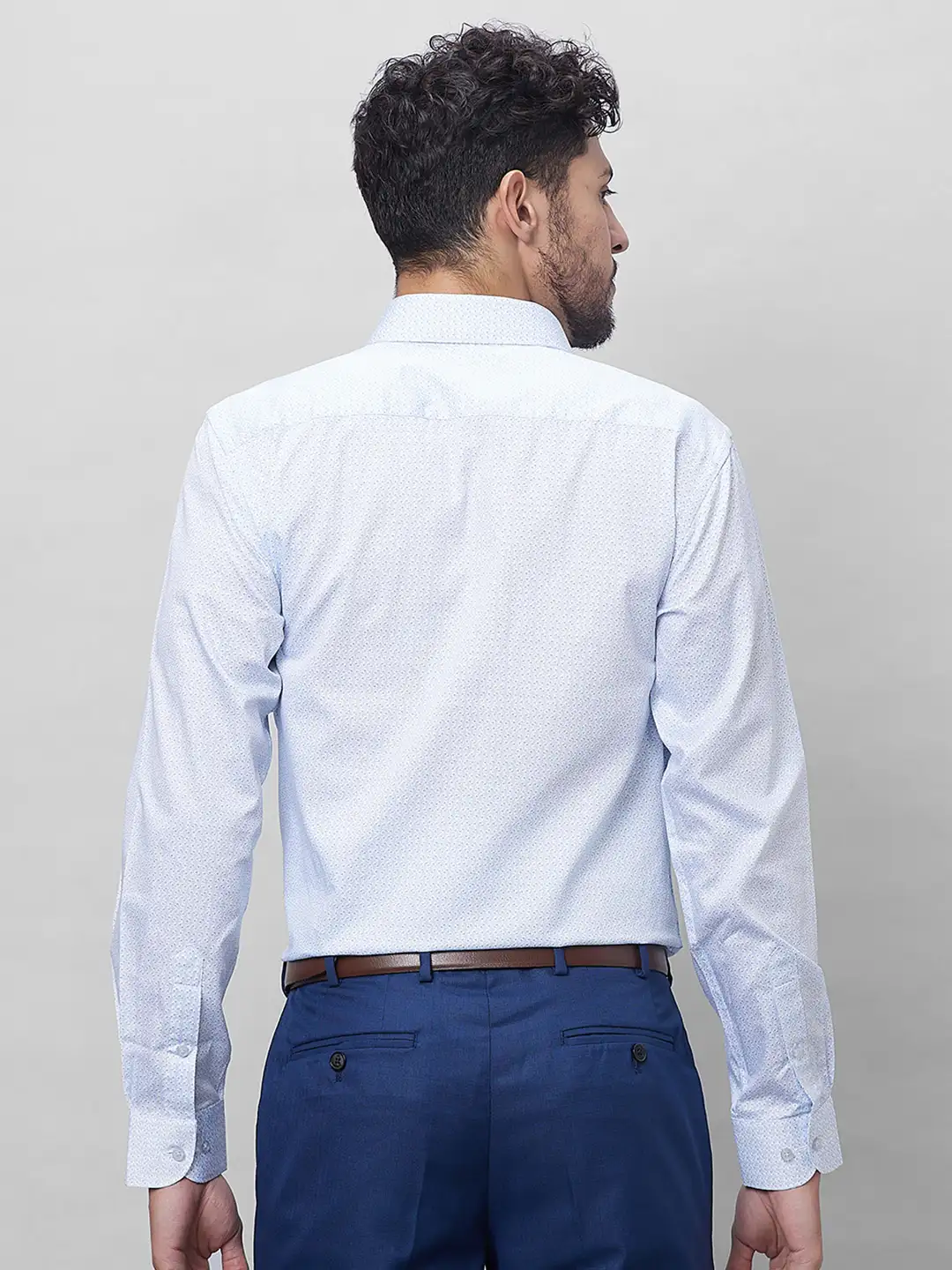 Raymond Men Blue Structure Slim Fit Cotton Shirts - Image 5