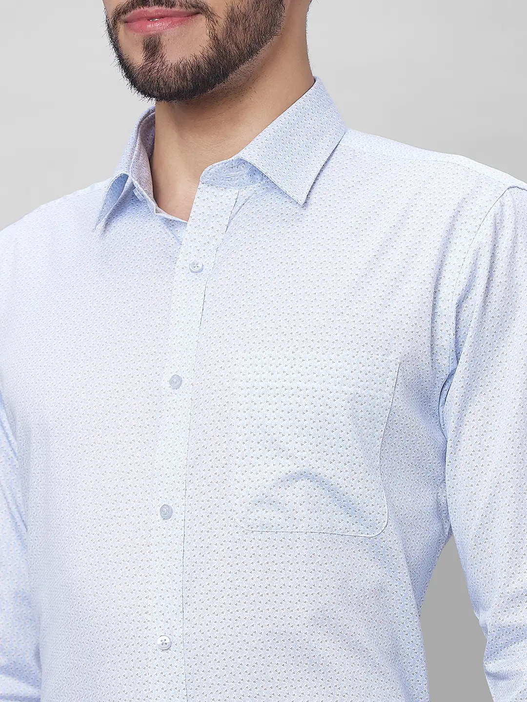 Raymond Men Blue Structure Slim Fit Cotton Shirts - Image 7