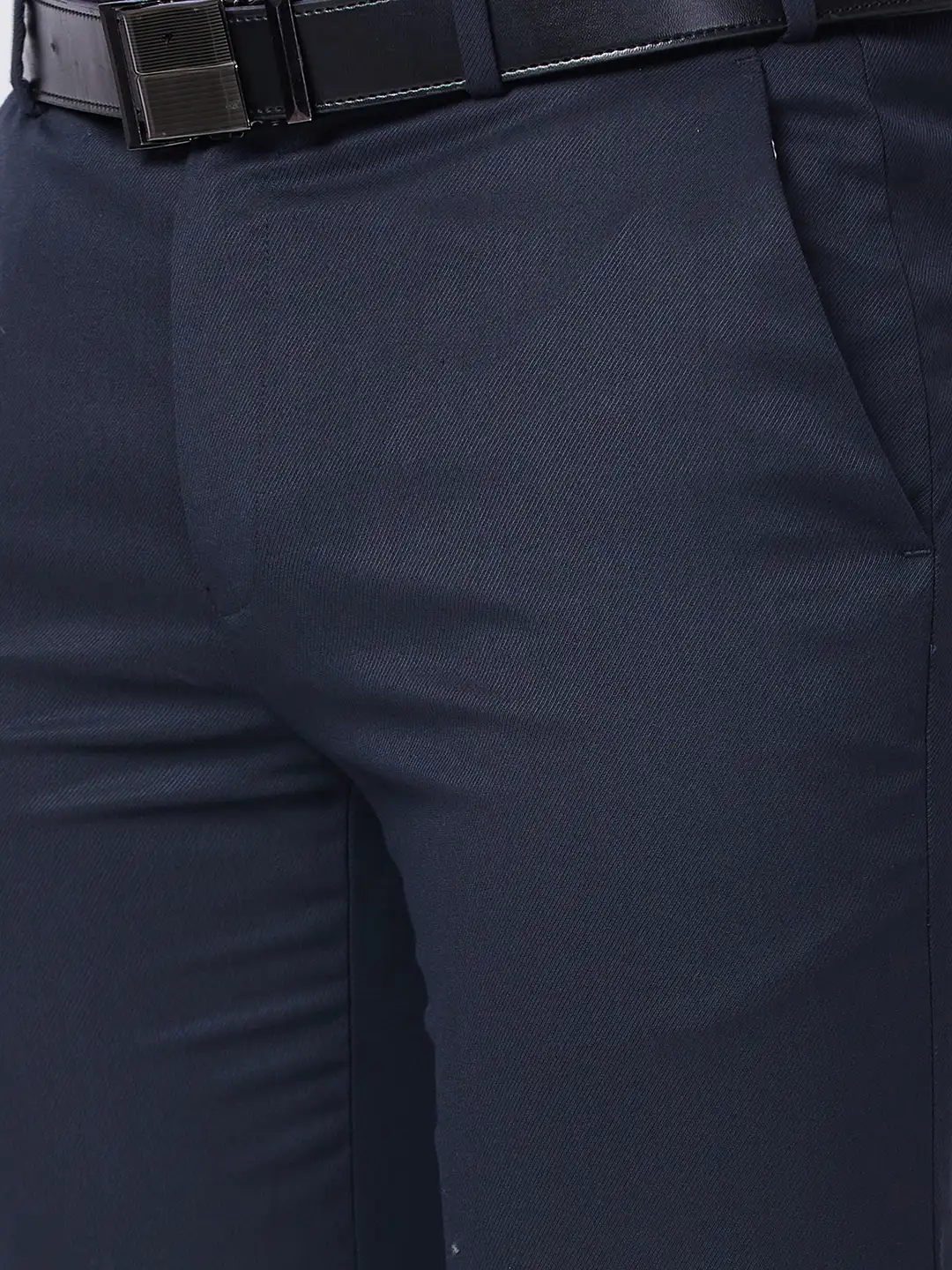 Raymond Men Blue Structure Slim Fit Polyester Blend Trouser - Image 6