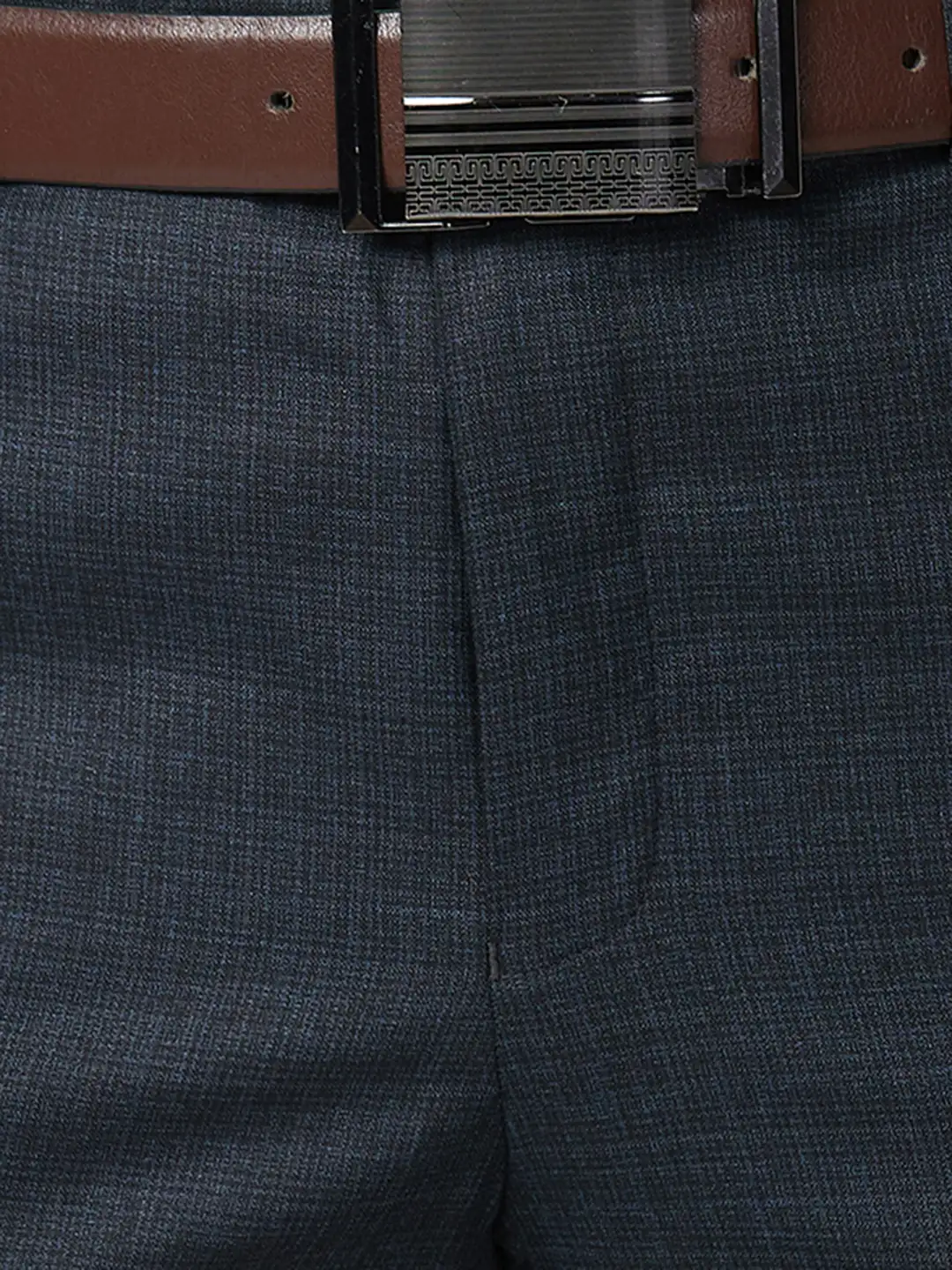 Raymond Men Blue Structure Slim Fit Polyester Blend Trouser - Image 7