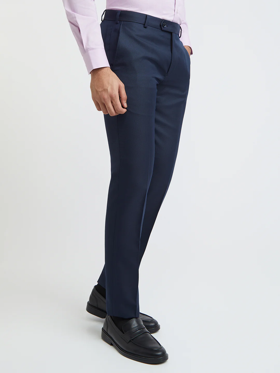 Raymond Men Blue Structure Slim Fit Polyester Blend Trouser - Image 2