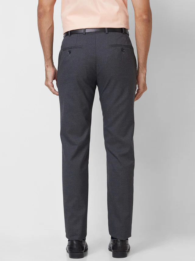 Raymond Men Blue Structure Slim Fit Polyester Blend Trouser - Image 5