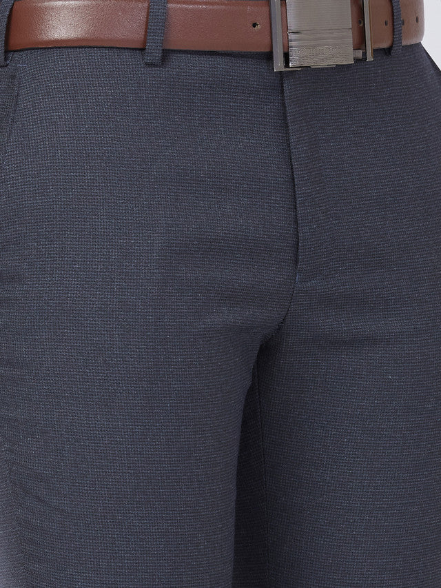 Raymond Men Blue Structure Slim Fit Polyester Blend Trouser - Image 7
