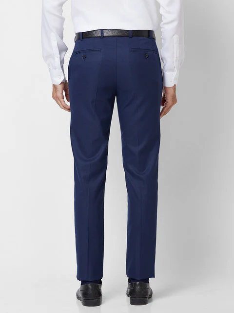 Raymond Men Blue Structure Slim Fit Polyester Blend Trouser - Image 5