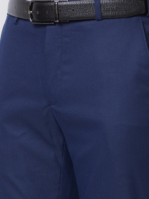 Raymond Men Blue Structure Slim Fit Polyester Blend Trouser - Image 7
