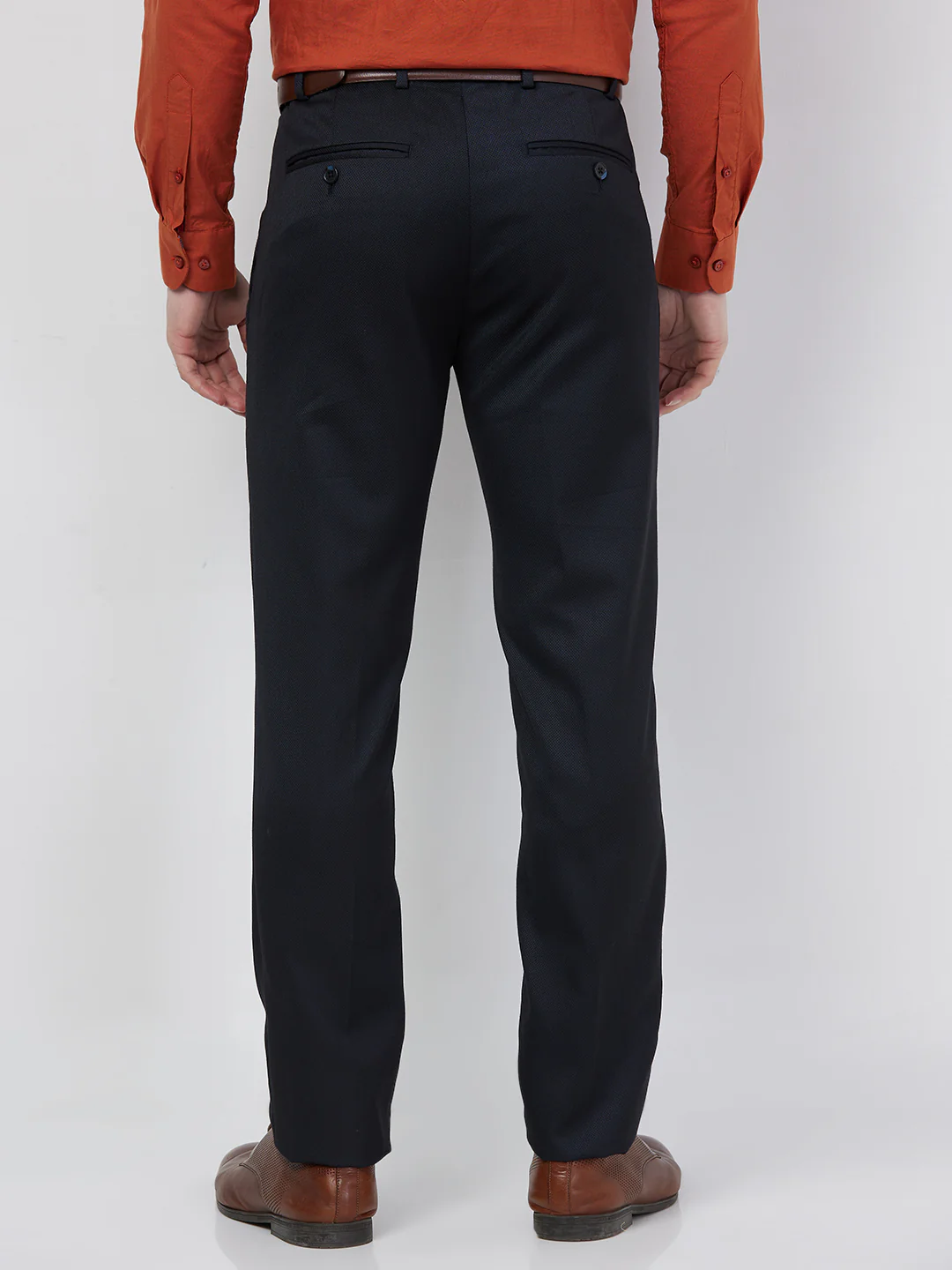 Raymond Men Blue Structure Slim Fit Polyester Blend Trouser - Image 4